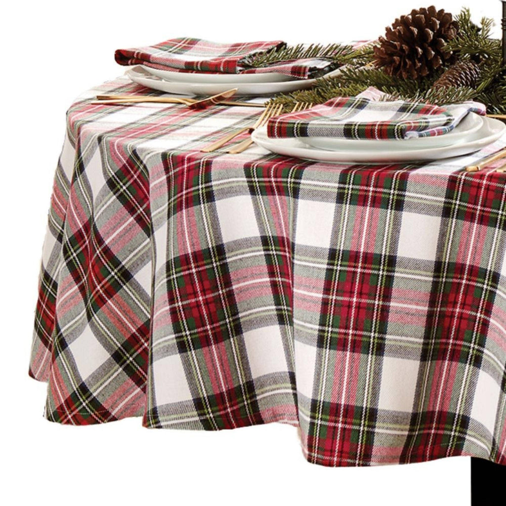 Christmas Classic Holiday Plaid Cotton Tablecloth - Retreat Home Furniture