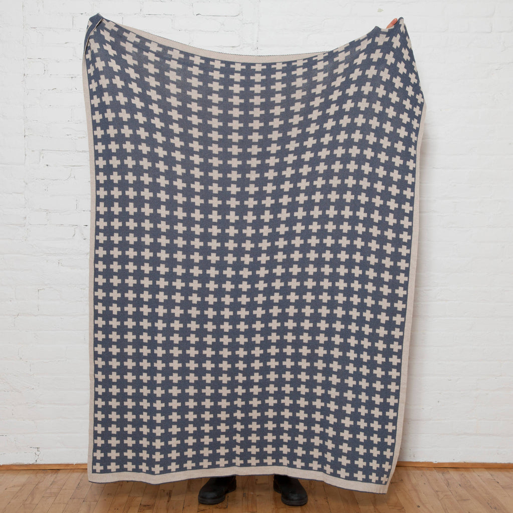 Wool Small Cross Reversible Throw Blanket - Retreat Home Furniture