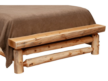 Cedar Log Footboard Bench - Retreat Home Furniture