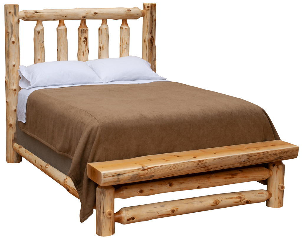 Cedar Log Footboard Bench - Retreat Home Furniture