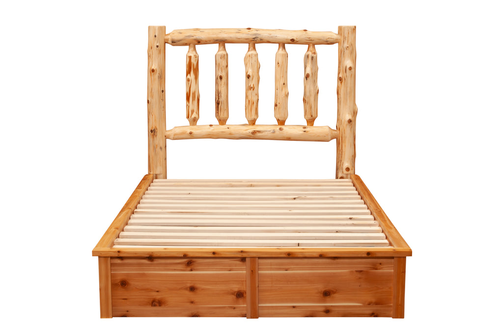 Cedar Log Traditional Platform Bed - Retreat Home Furniture