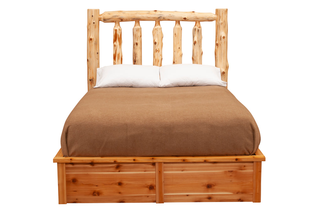 Cedar Log Traditional Platform Bed - Retreat Home Furniture