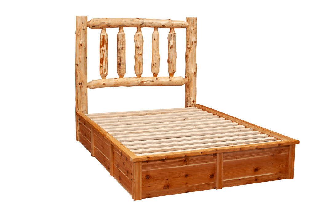 Cedar Log Traditional Platform Bed - Retreat Home Furniture