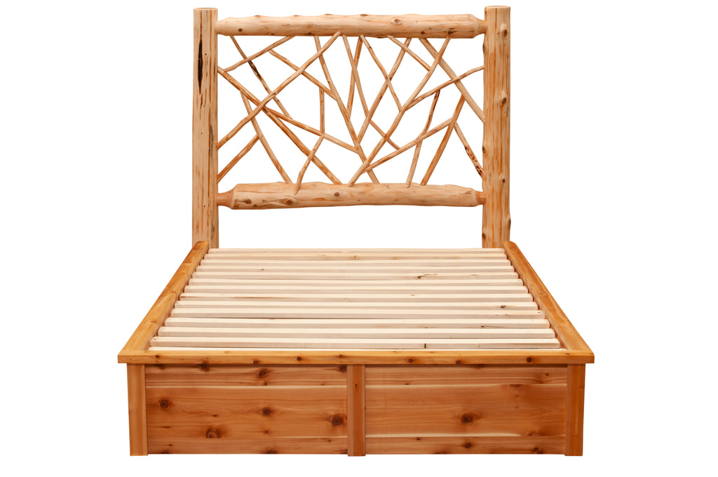 Cedar Log Twig Platform Bed - Retreat Home Furniture