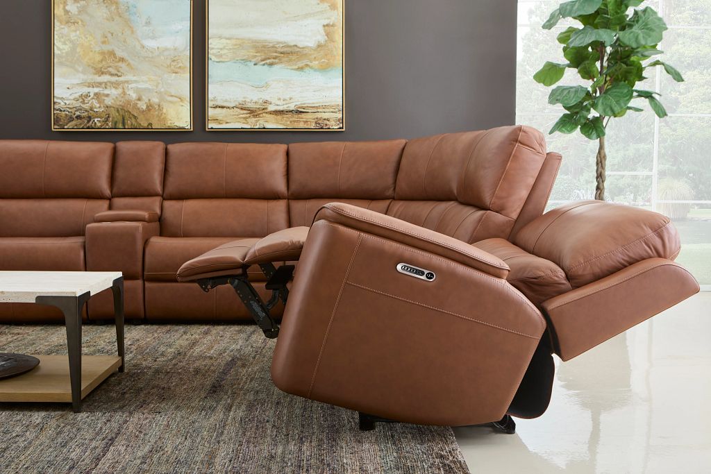 Henry 6 Piece Leather Sectional - Retreat Home Furniture