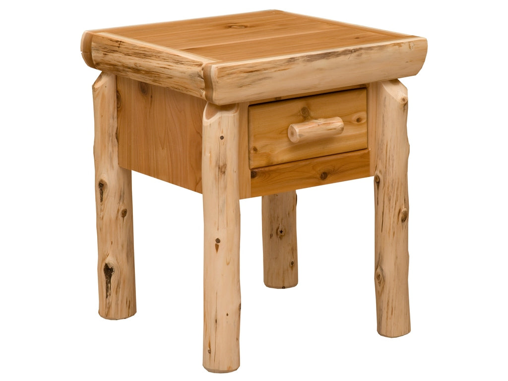 Cedar Log One Drawer Nightstand - Retreat Home Furniture