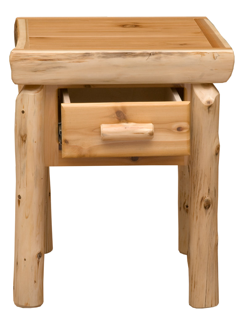 Cedar Log One Drawer Nightstand - Retreat Home Furniture