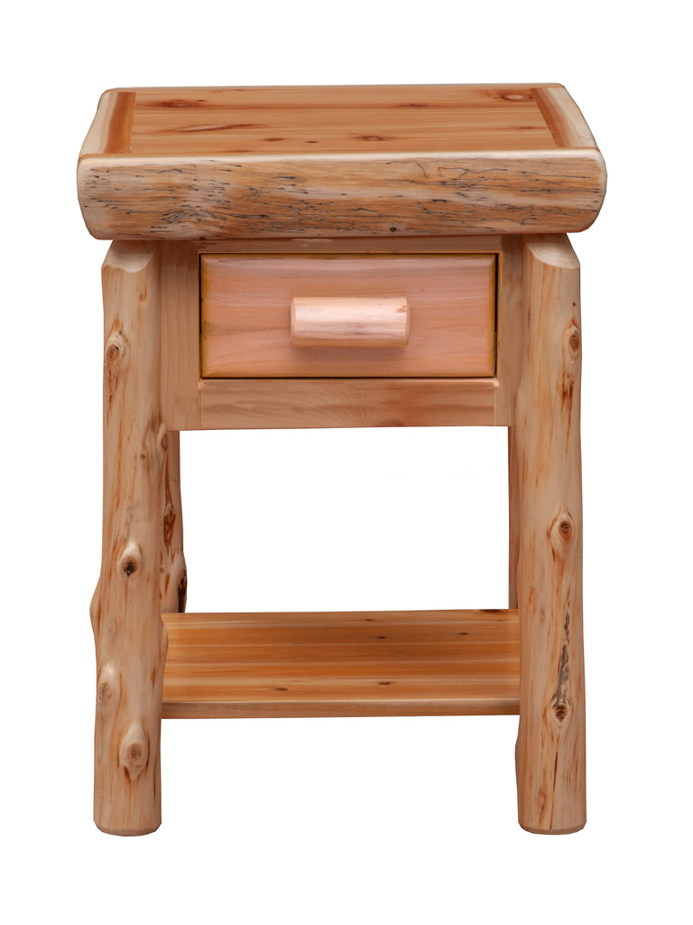 Cedar Log One Drawer Nightstand with Shelf - Retreat Home Furniture