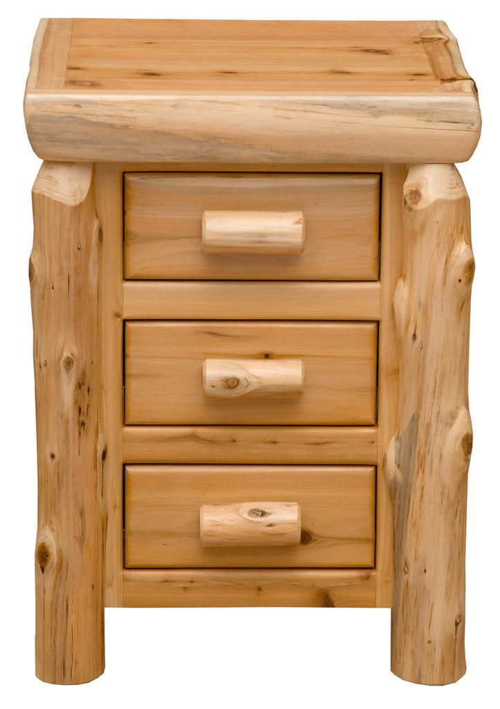 Cedar Log Three Drawer Nightstand - Retreat Home Furniture