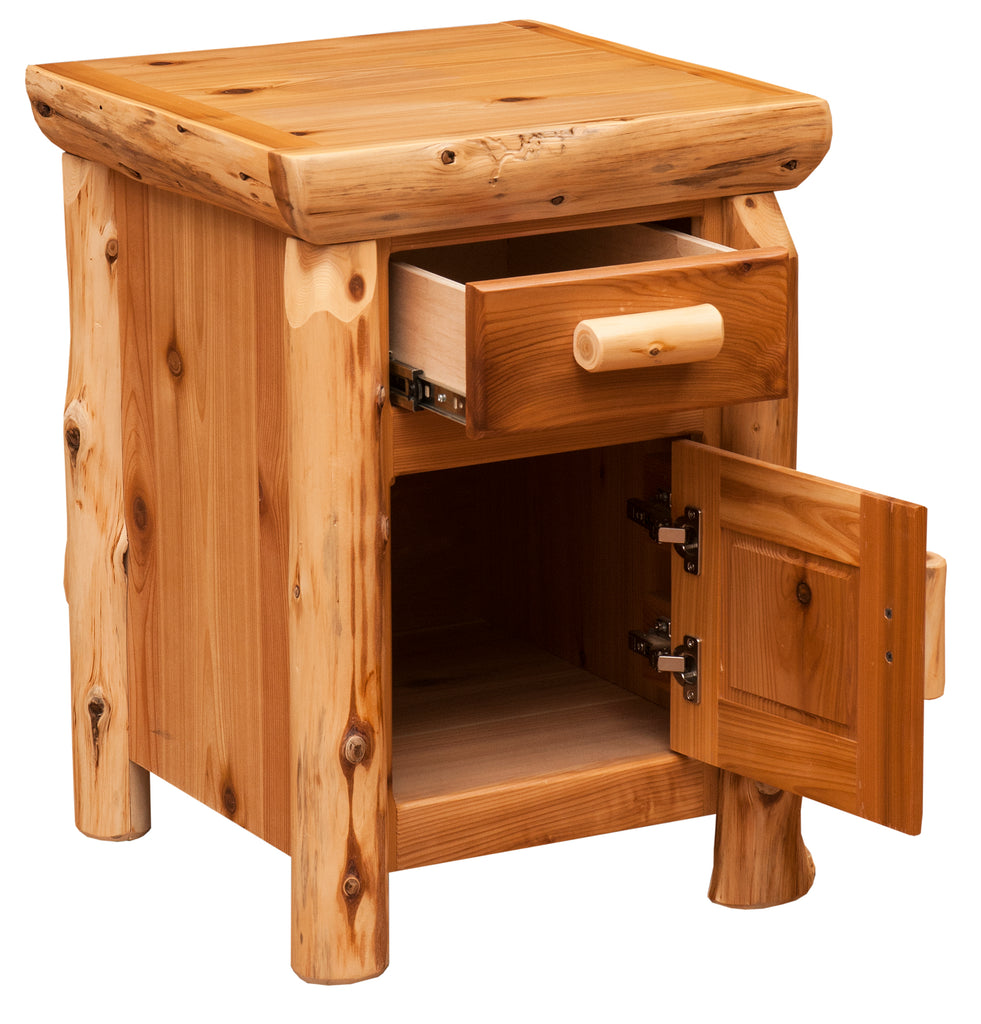 Cedar Log Enclosed Nightstand - Retreat Home Furniture