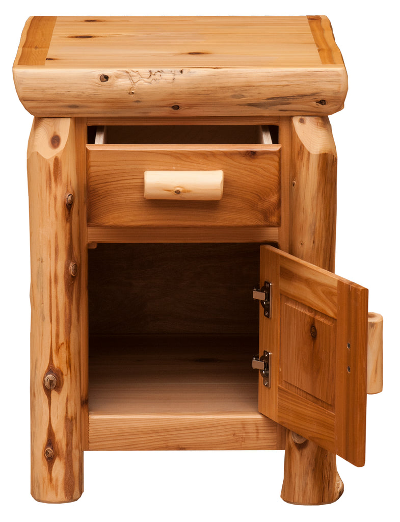 Cedar Log Enclosed Nightstand - Retreat Home Furniture