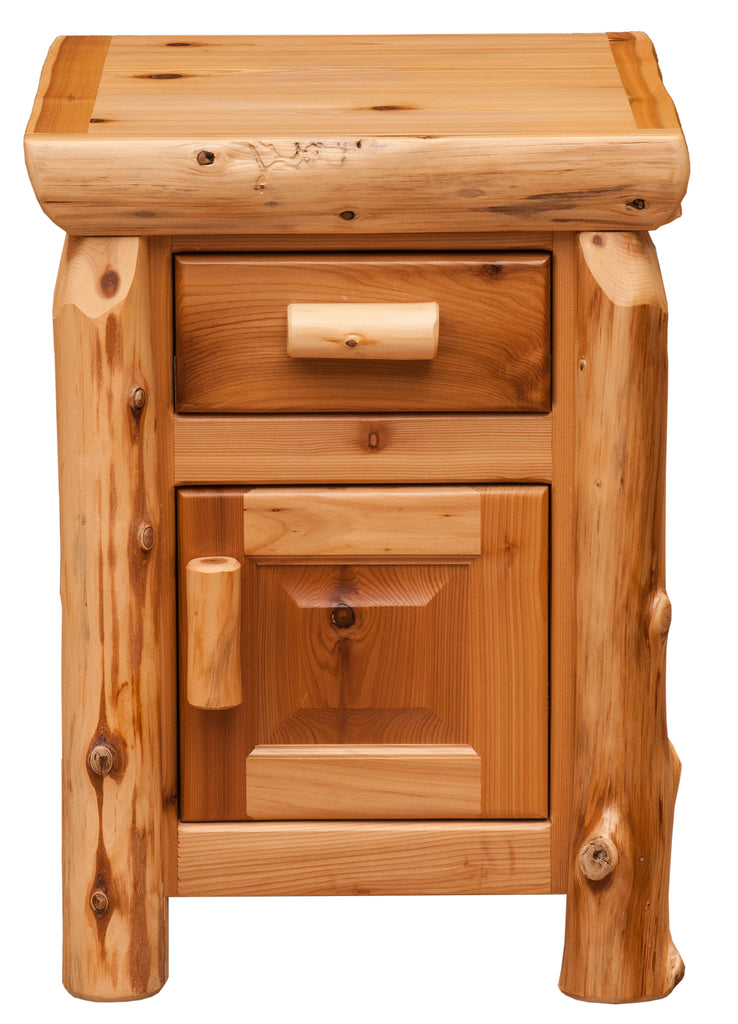 Cedar Log Enclosed Nightstand - Retreat Home Furniture