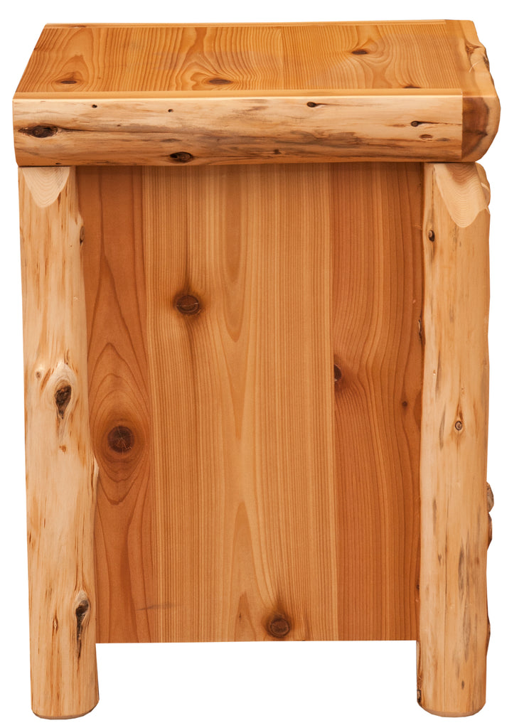 Cedar Log Enclosed Nightstand - Retreat Home Furniture