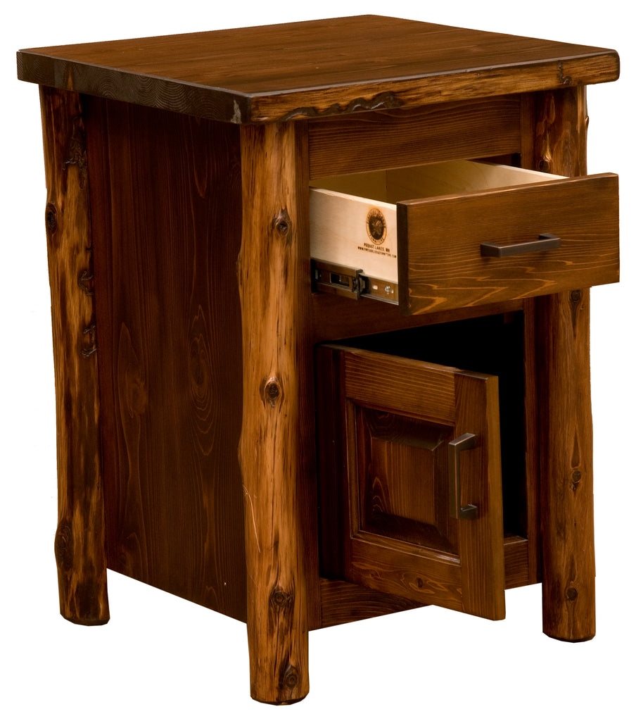 Headwaters Log Enclosed Nightstand - Retreat Home Furniture