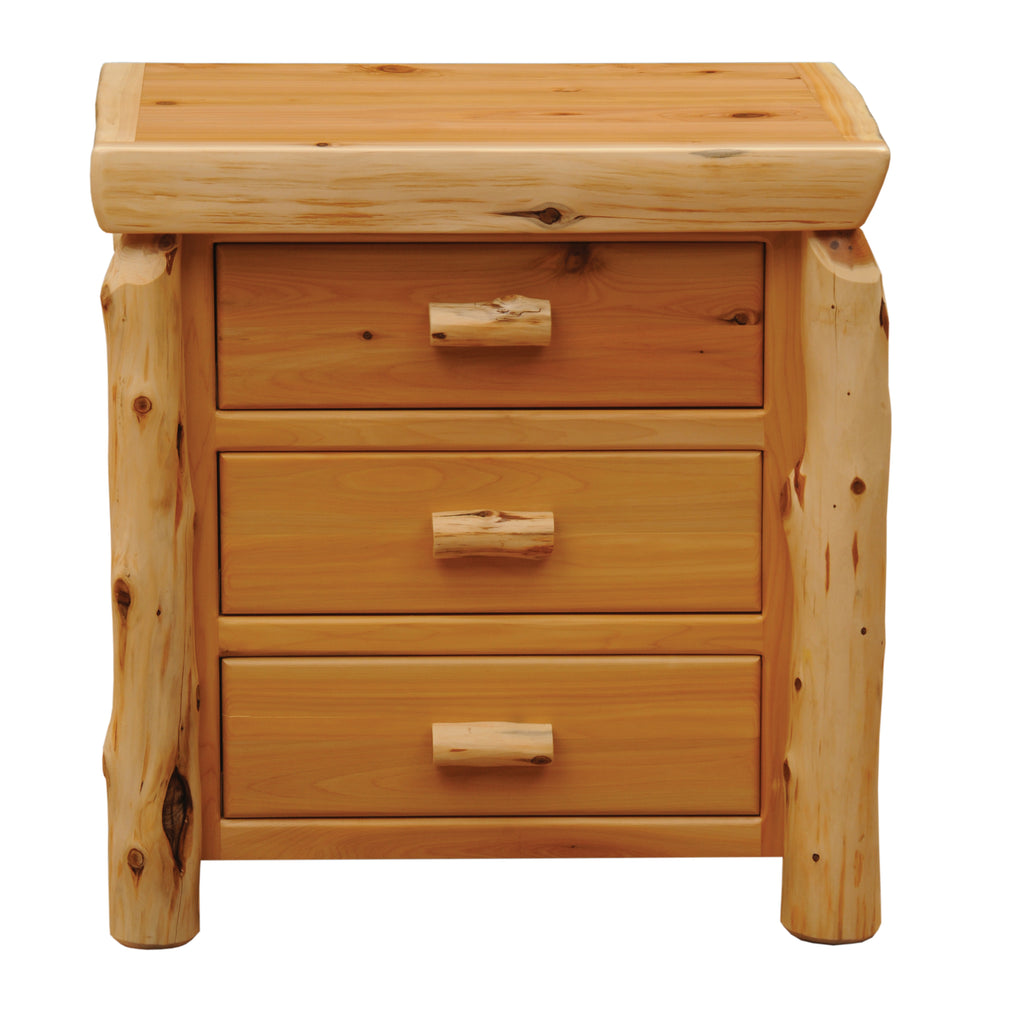 Cedar Log XL Three Drawer Nightstand - Retreat Home Furniture