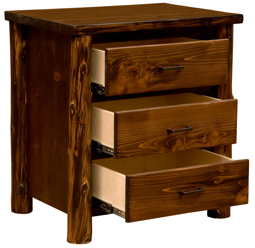 Headwaters Log XL Three Drawer Nightstand - Retreat Home Furniture