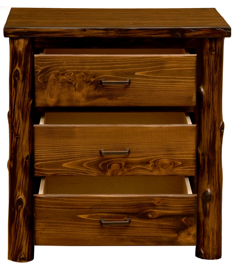 Headwaters Log XL Three Drawer Nightstand - Retreat Home Furniture