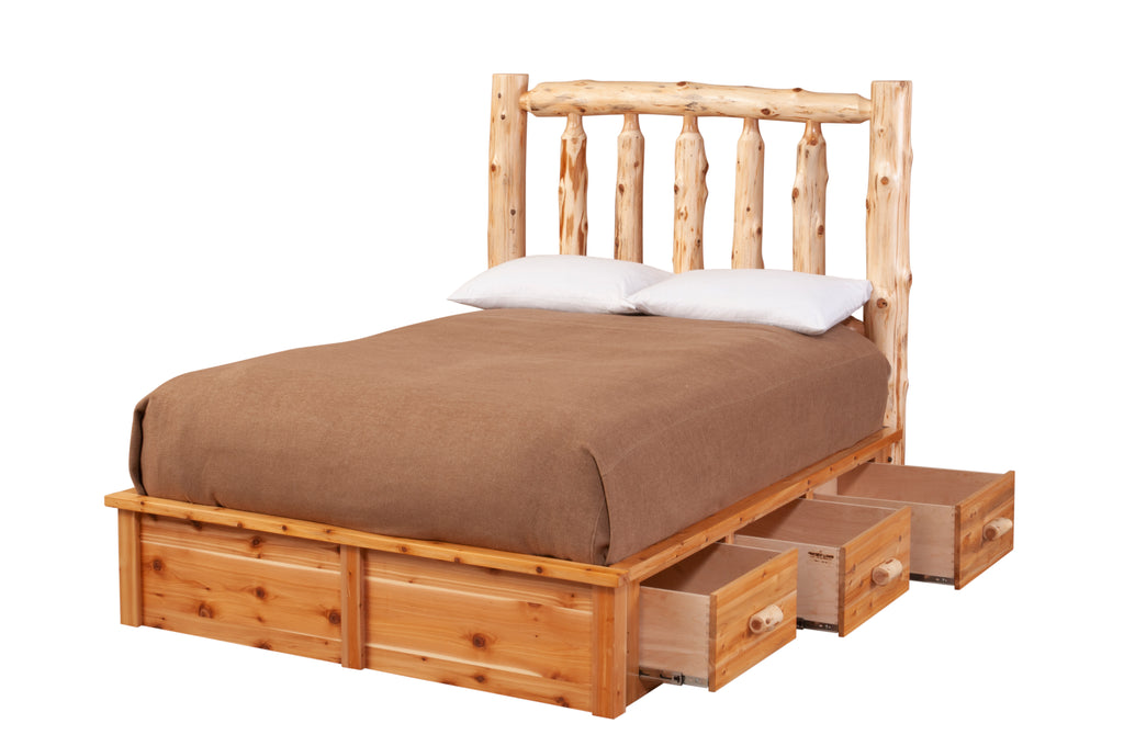 Cedar Log Underbed Dresser for Platform Bed - Retreat Home Furniture