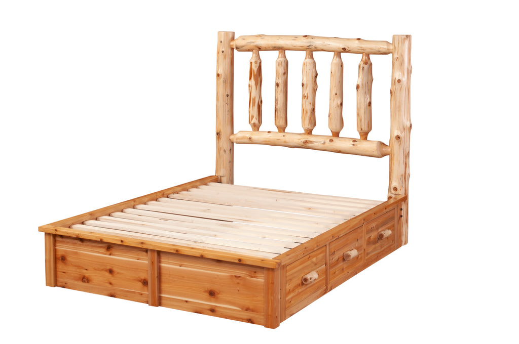 Cedar Log Underbed Dresser for Platform Bed - Retreat Home Furniture