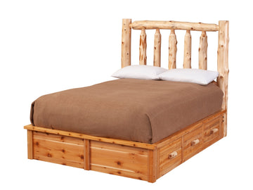 Cedar Log Underbed Dresser for Platform Bed - Retreat Home Furniture