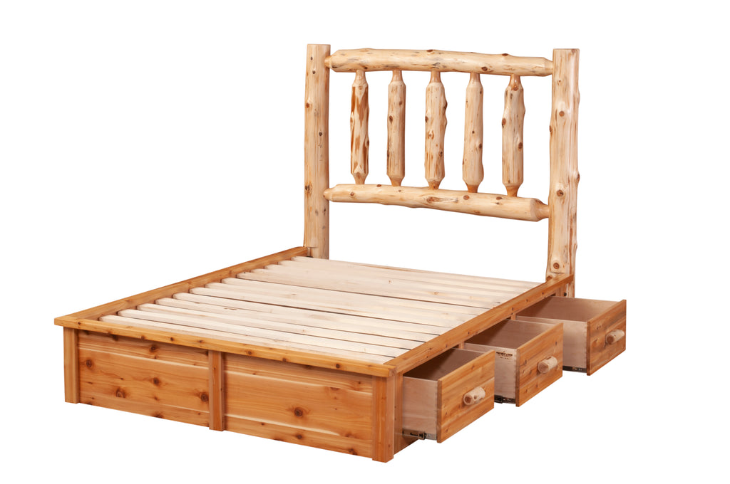 Cedar Log Underbed Dresser for Platform Bed - Retreat Home Furniture