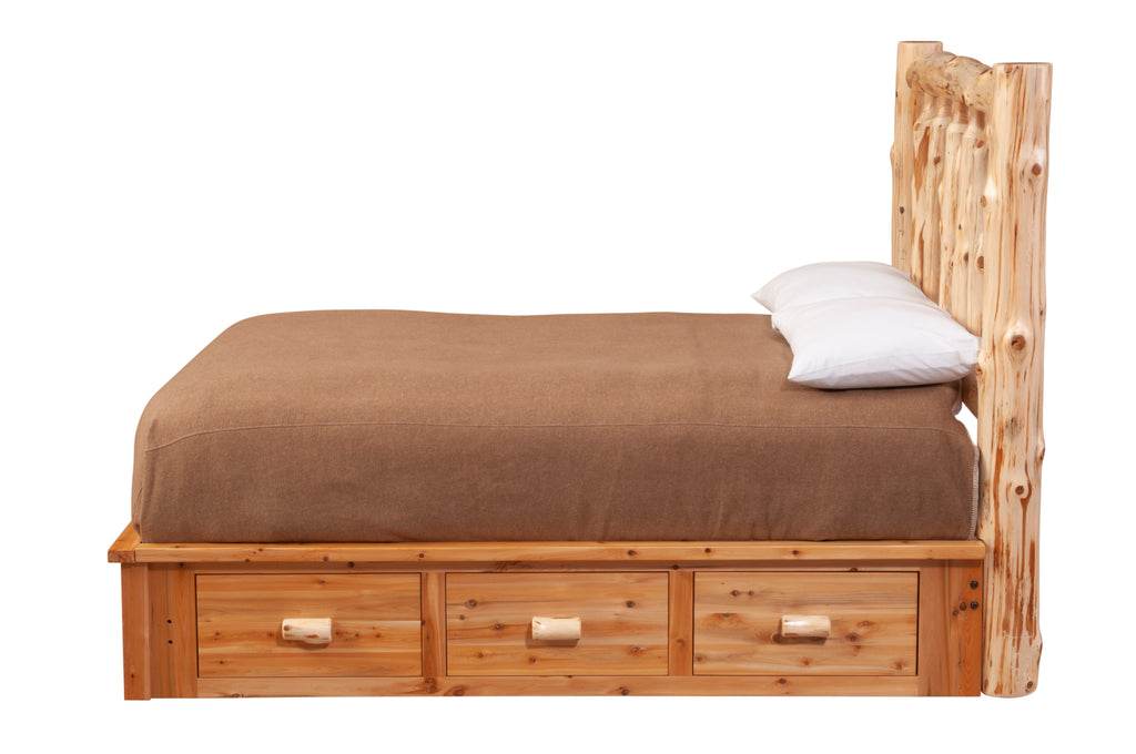 Cedar Log Underbed Dresser for Platform Bed - Retreat Home Furniture