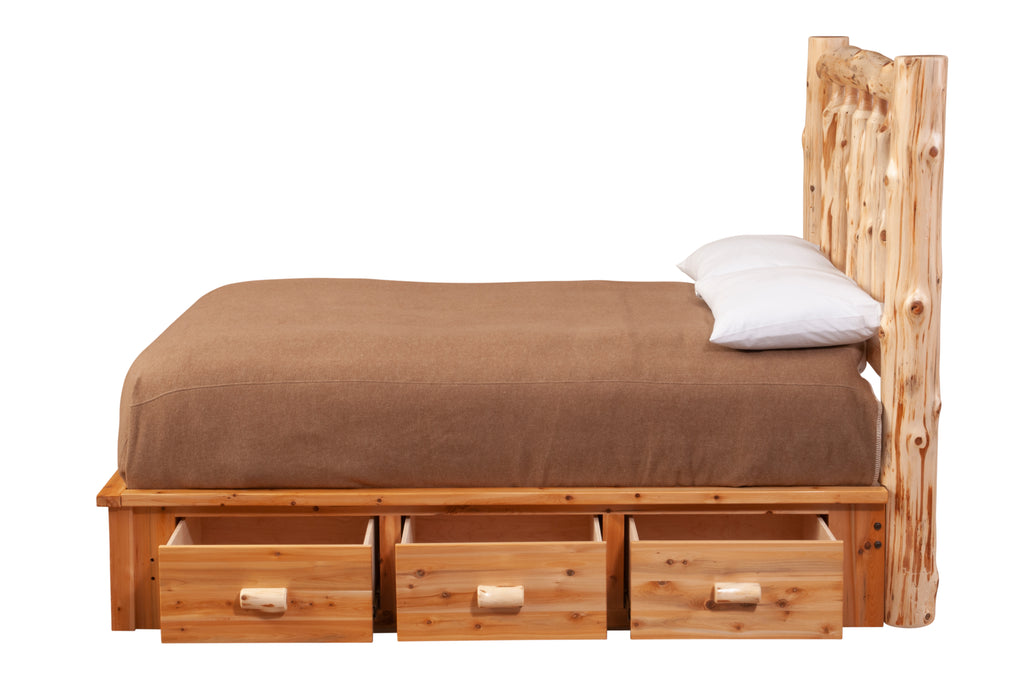 Cedar Log Underbed Dresser for Platform Bed - Retreat Home Furniture