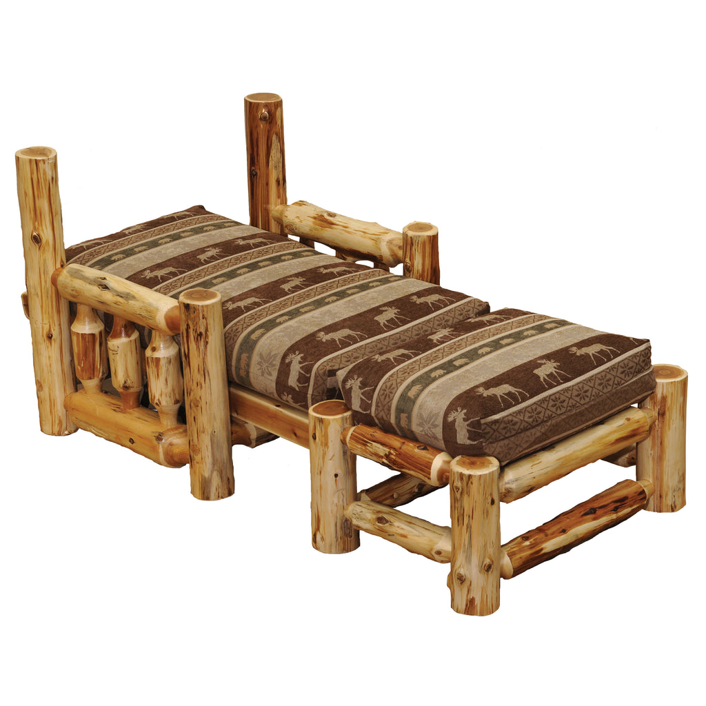 Cedar Log Futon Chair with Ottoman - Retreat Home Furniture