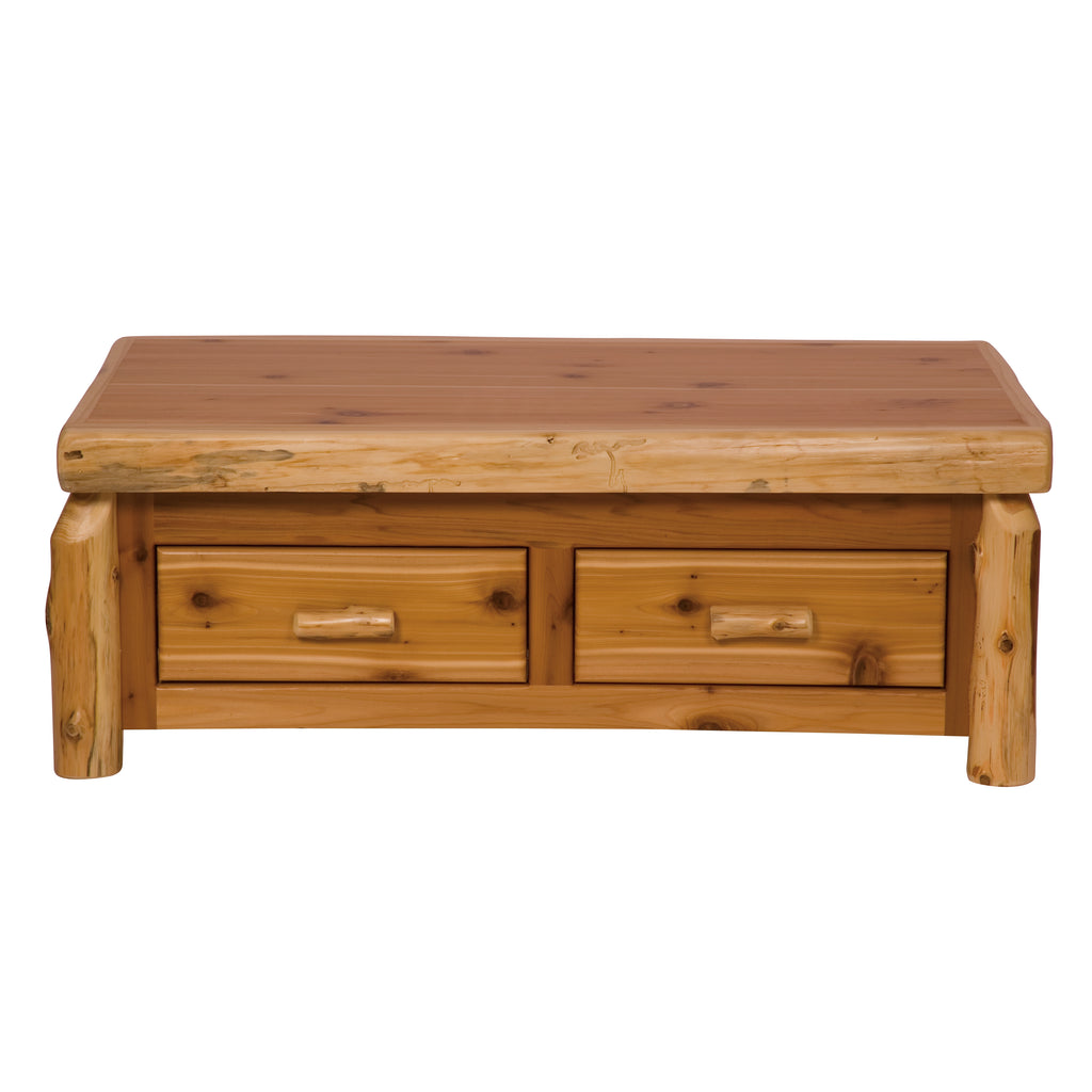 Cedar Log Coffee Table - Elevating Top - Retreat Home Furniture