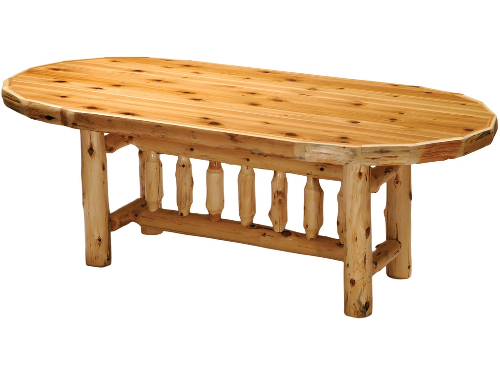 Cedar Log Oval Dining Table - Retreat Home Furniture