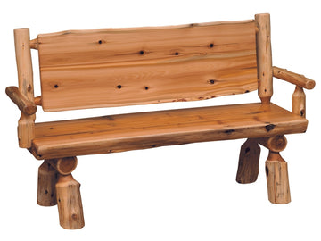 Cedar Bench with Back and Arms - Retreat Home Furniture