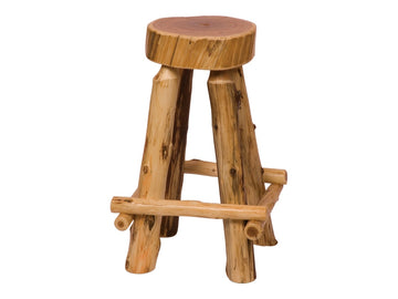 Cedar Slab Barstool - Outside footrests - Retreat Home Furniture