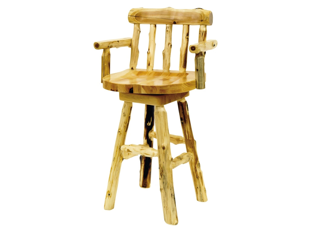 Cedar Barstool with Back & Arms - Retreat Home Furniture