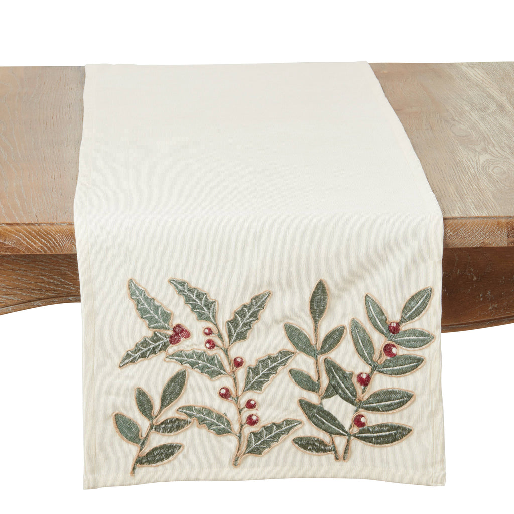 Whimsical Holly Berry Vine Table Runner - Retreat Home Furniture