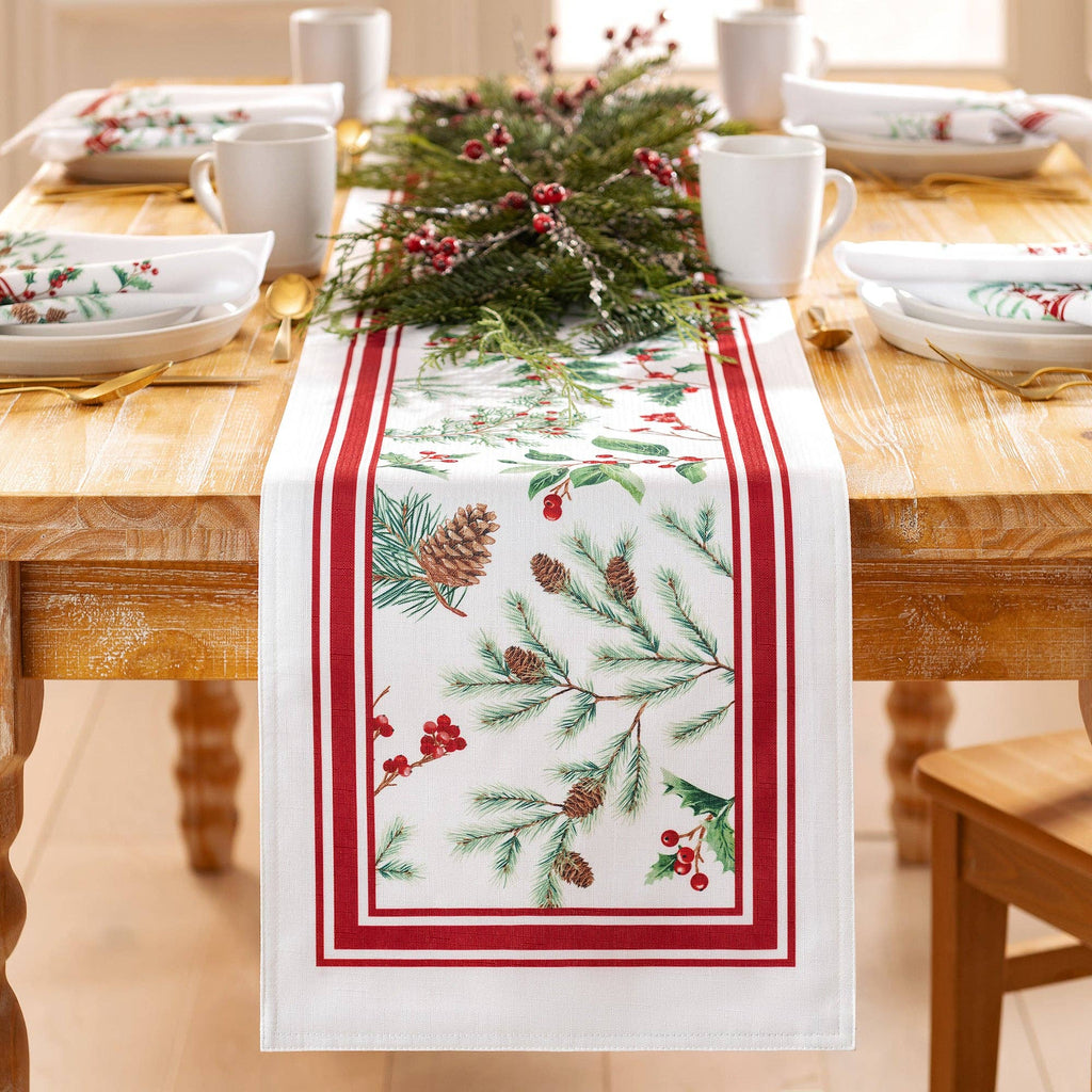 Winter Holiday Berry Table Runner - 13x70 - Retreat Home Furniture