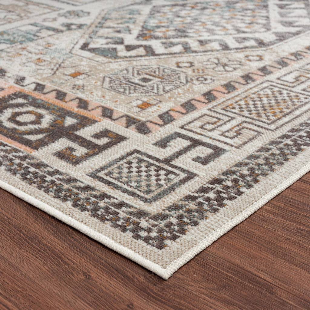 Anica Cream/ Brown Southwest Geometric Indoor/ Outdoor Rug - Retreat Home Furniture