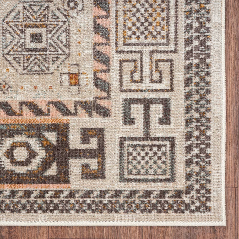 Anica Cream/ Brown Southwest Geometric Indoor/ Outdoor Rug - Retreat Home Furniture