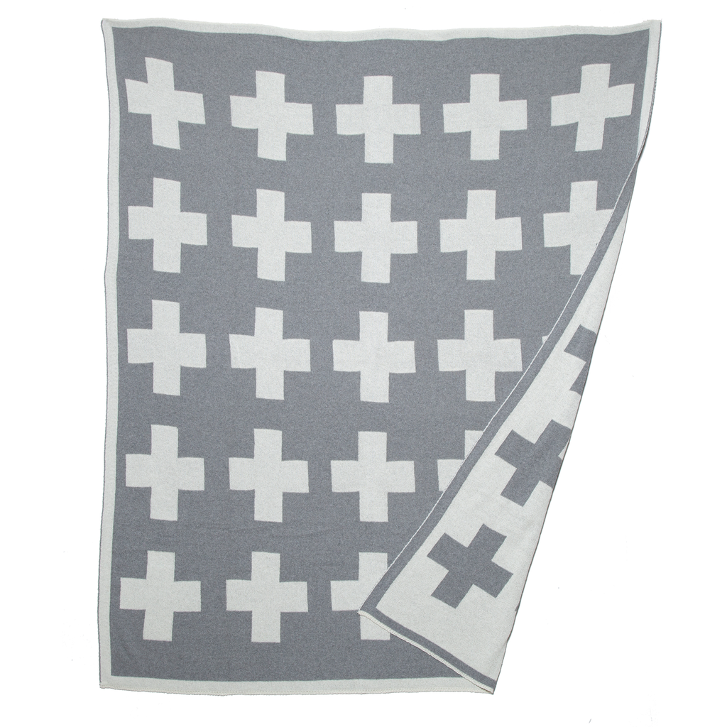 Swiss Cross Reversible Throw Blanket - Retreat Home Furniture