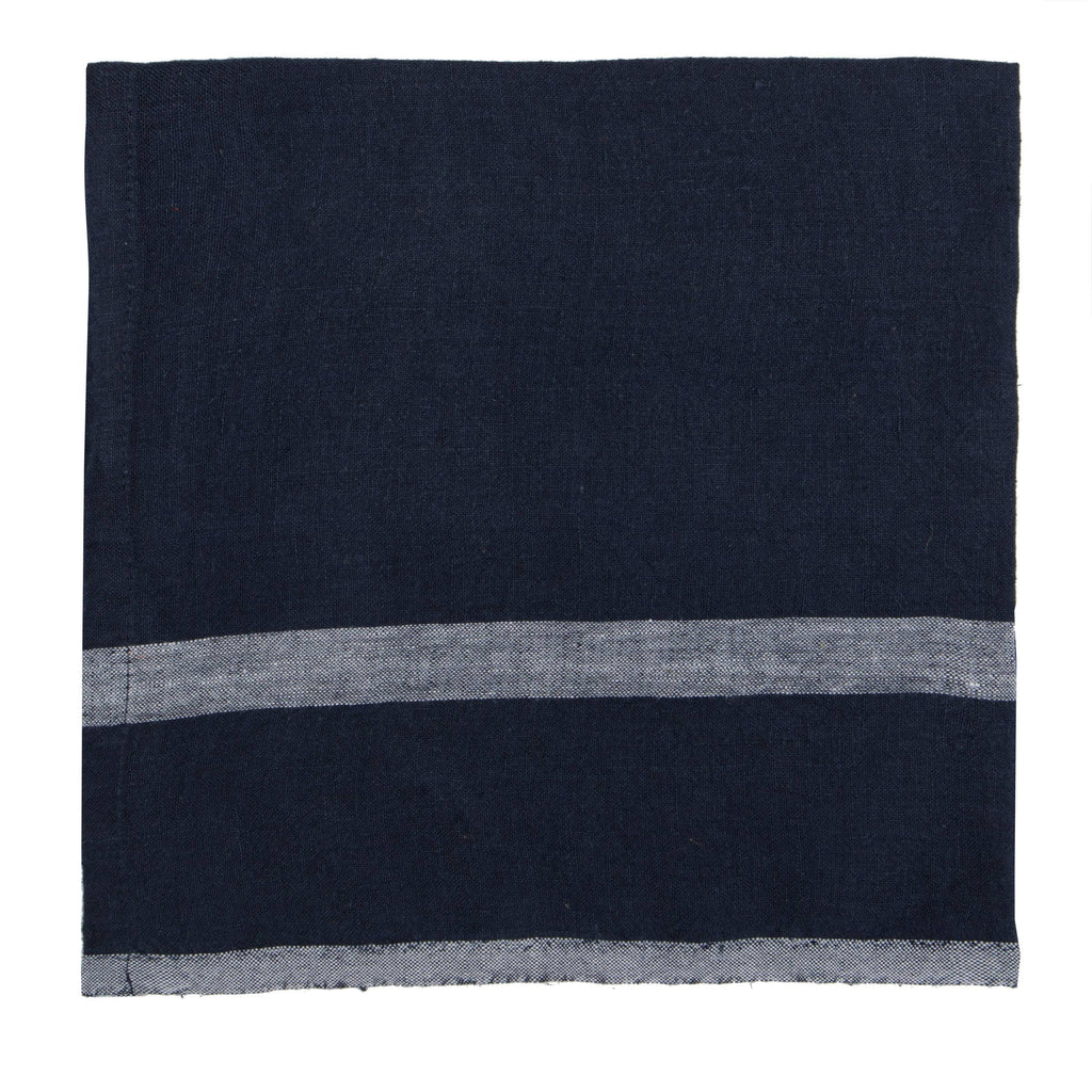 Laundered Linen Indigo White Napkins