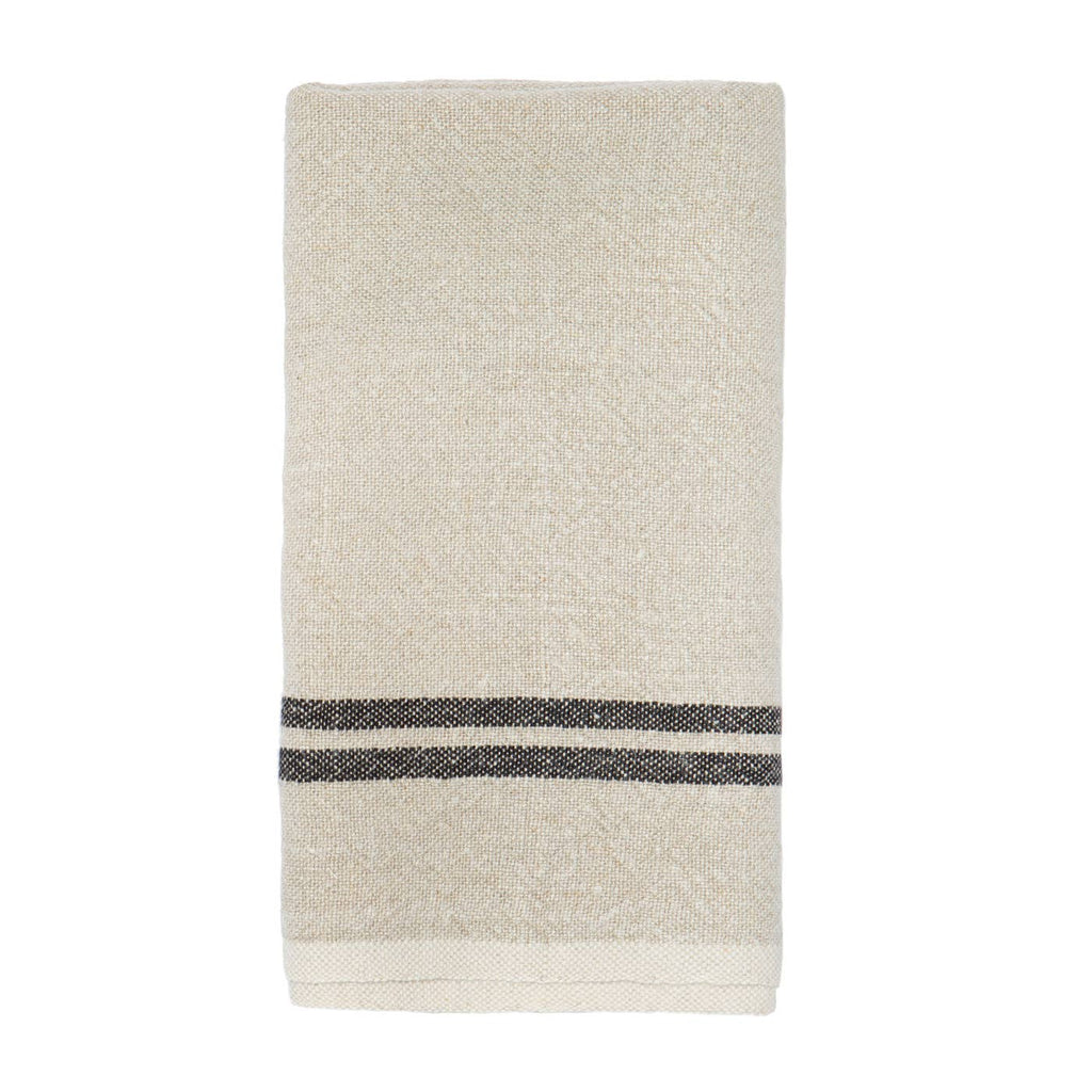 Vintage Linen Natural and Black Towels