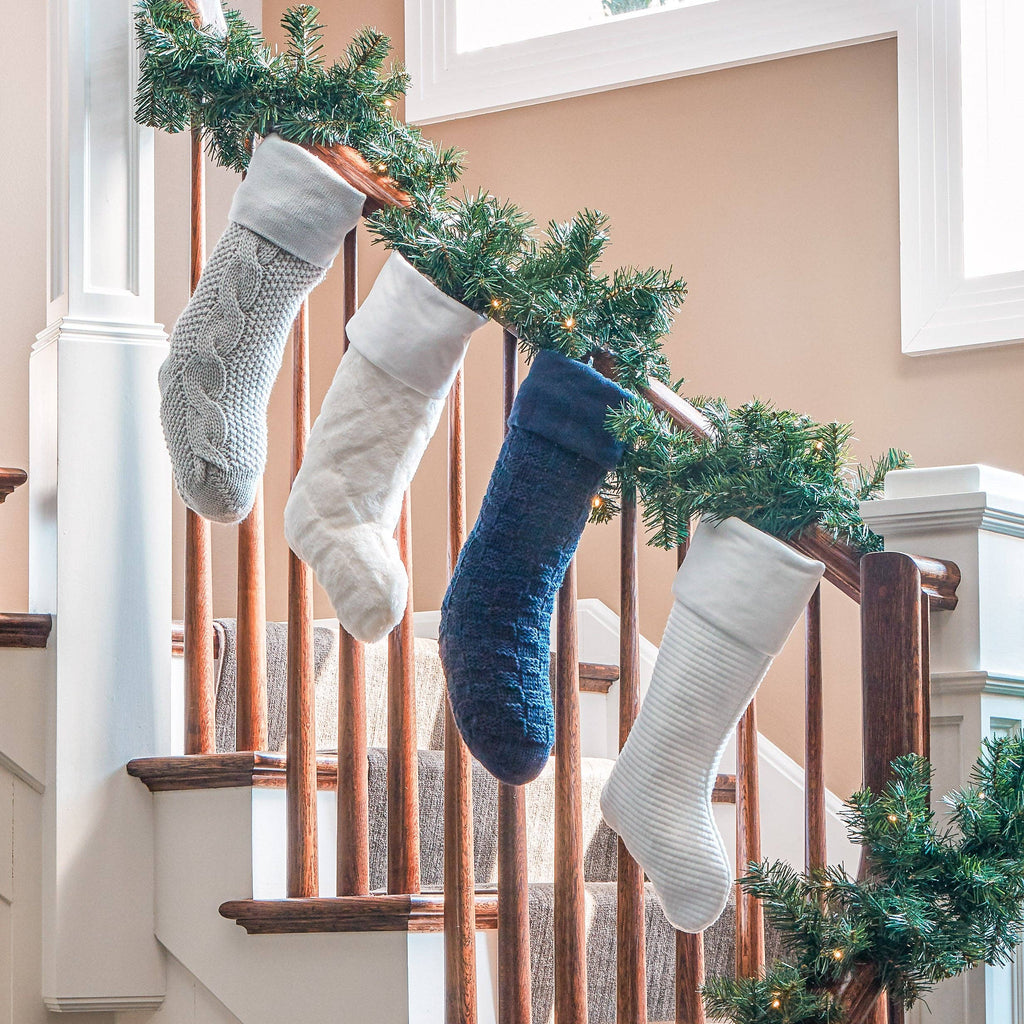 Chunky Cable Knit Christmas Stocking | Red - Retreat Home Furniture