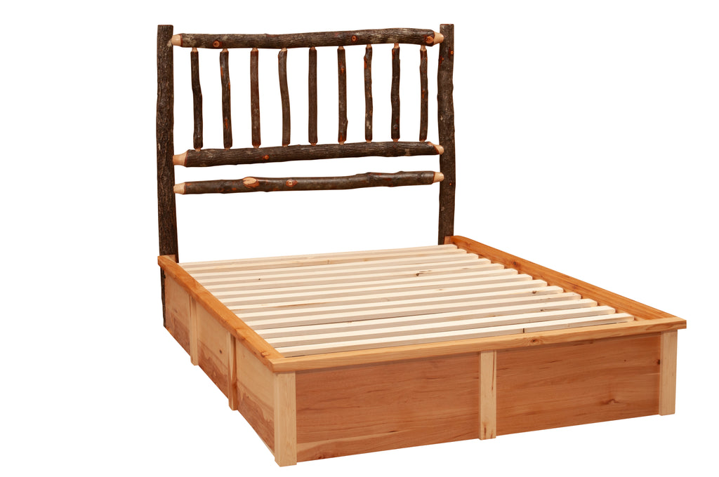 Hickory Log Traditional Platform Bed - Retreat Home Furniture