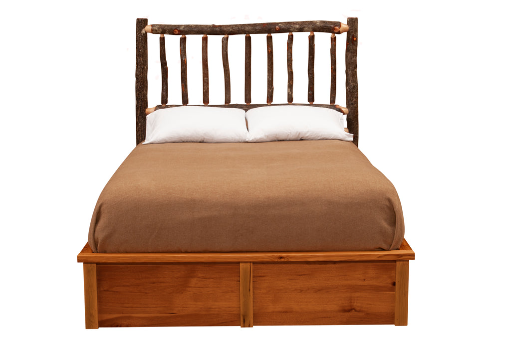 Hickory Log Traditional Platform Bed - Retreat Home Furniture