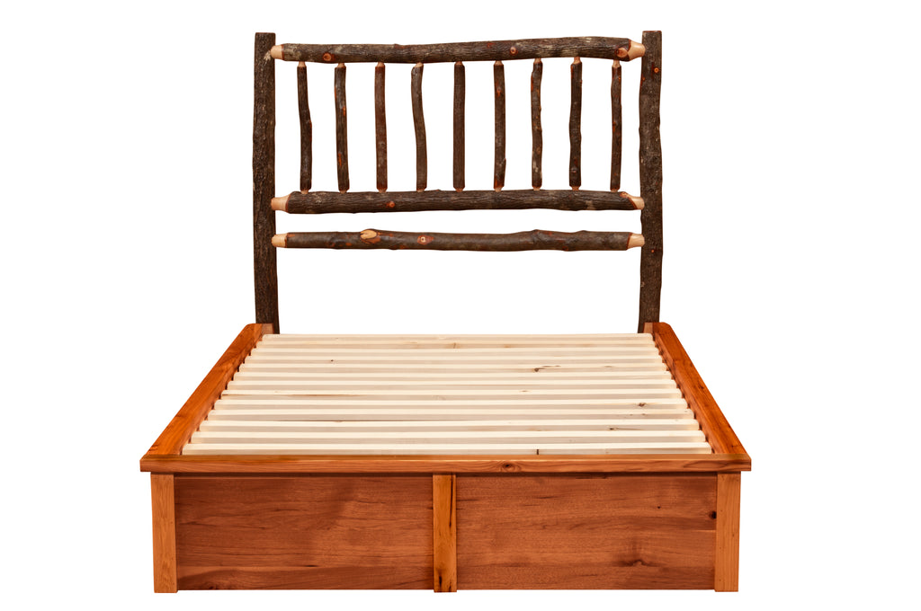 Hickory Log Traditional Platform Bed - Retreat Home Furniture