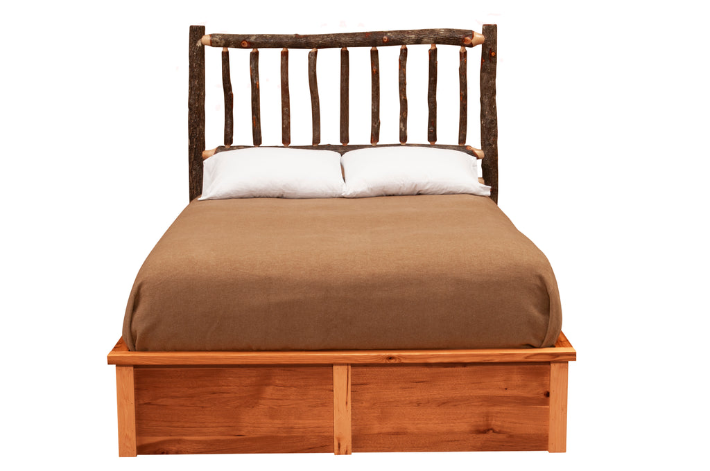 Hickory Log Traditional Platform Bed - Retreat Home Furniture