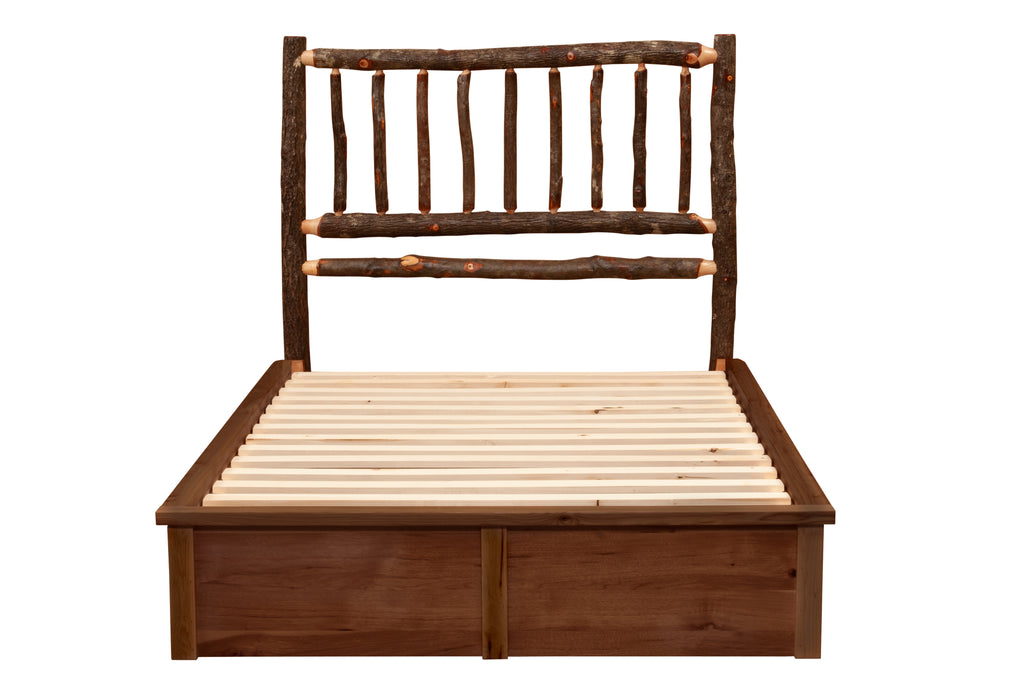 Hickory Log Traditional Platform Bed - Retreat Home Furniture