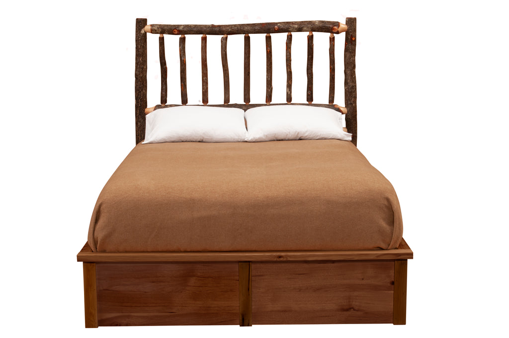 Hickory Log Traditional Platform Bed - Retreat Home Furniture