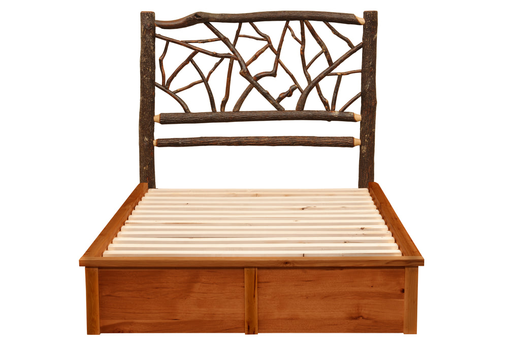 Hickory Log Twig Platform Bed - Retreat Home Furniture