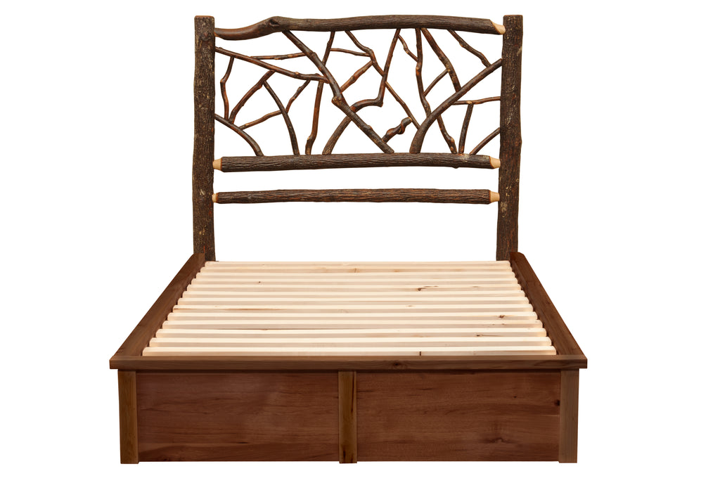 Hickory Log Twig Platform Bed - Retreat Home Furniture