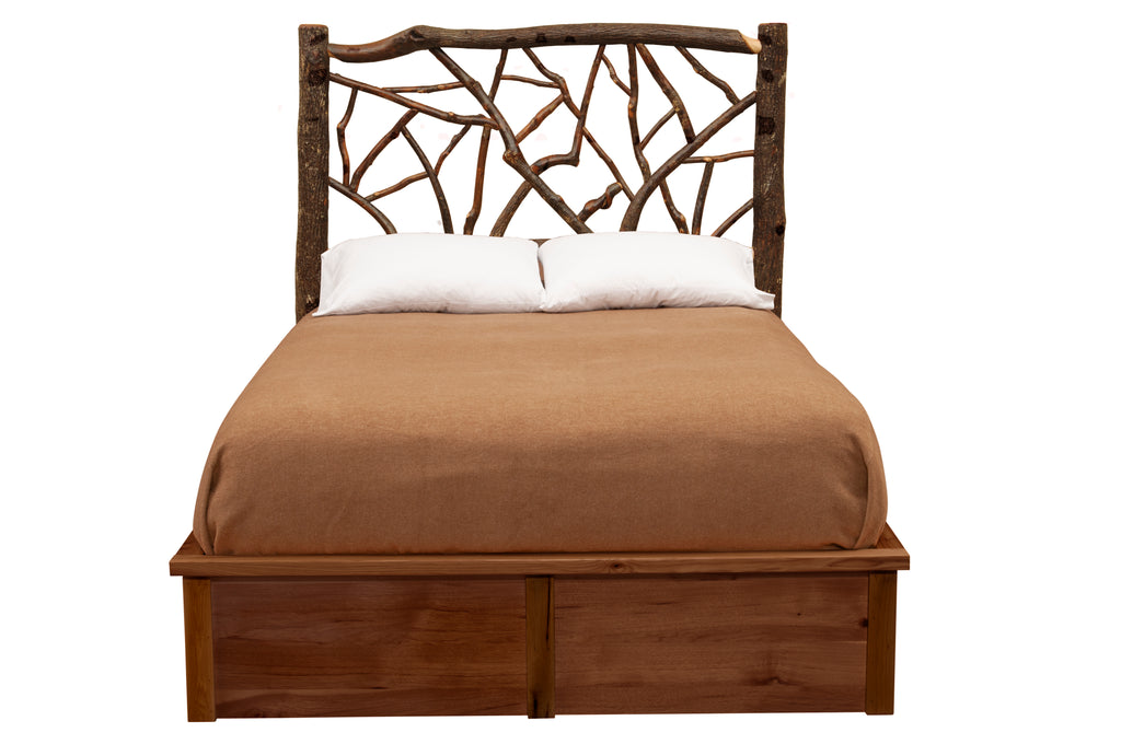 Hickory Log Twig Platform Bed - Retreat Home Furniture